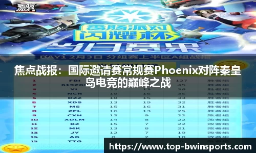 焦点战报：国际邀请赛常规赛Phoenix对阵秦皇岛电竞的巅峰之战